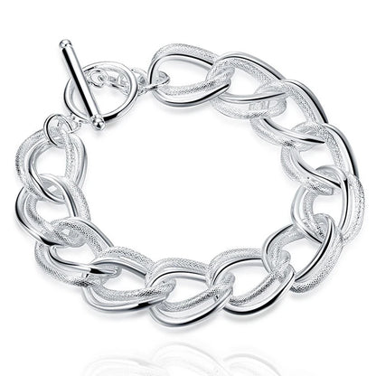 DOTEFFIL-Bague lisse en argent regardé 925 pour homme et femme,