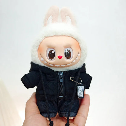 [Pas de poupée] sweat à capuche décontracté costume noir mode sweat veste tenue vêtements pour Labubu vêtements cadeaux