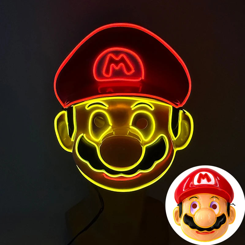 Masque de Purge d'Horreur Brcorporelle à LED, Complet au Néon, pour Cosplay, Fournitures de ixde Bar, Thème du Film d'Halloween