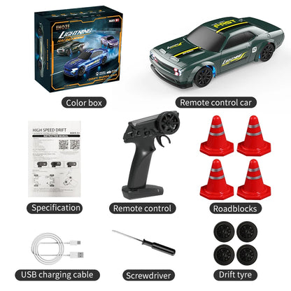 Voiture à dérive RC 1:43 4WD avec châssis métallique, 2.4G, haute vitesse, quatre roues motrices, télécommande, Mini modèles de voiture de course, jouet pour garçon, cadeau
