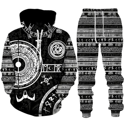 Ensemble sweat à capuche pour hommes, imprimé en 3D, survêtement/pantalon, pull à manches longues, Punk, vêtements de sport décontractés, surdimensionnés, de haute qualité, automne hiver