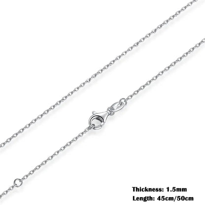 BAMOER classique basique o-chaîne 100% 925 argent Sterling fermoir mousqueton réglable collier boîte chaîne bijoux de mode pour les femmes