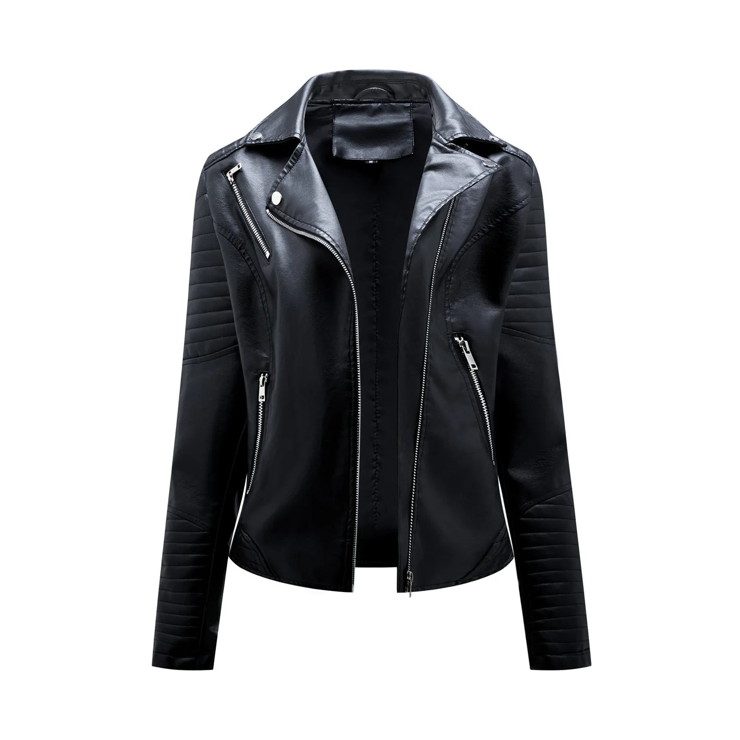 Veste de motard en cuir pour femme, manteau en peau de mouton, rouge, noir, abricot, café, fermeture éclair moto, automne, printemps, 2024