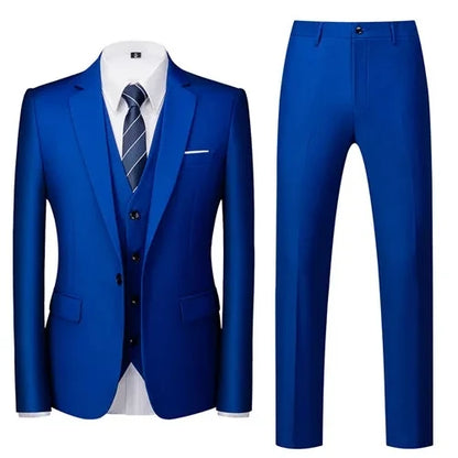 Costume vert clair pour Homme, 3 pièces (veste + pantalon + gilet), noir, gris, rouge, Terno Masculino, mode Slim, taille asiatique M-6XL