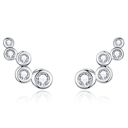 WOSTU boucles d'oreilles cœur fleur 100% argent Sterling 925 perle petites boucles d'oreilles pour femmes mariage fiançailles bijoux cadeaux