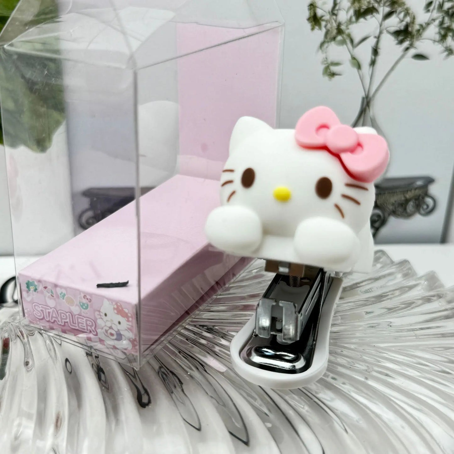 Sanrio – agrafeuse Style point de dessin animé, Figurine en Silicone, dissolvant d'ongles de bureau, agrafeuse pour enfants, reliure de bureau, fournitures pour étudiants