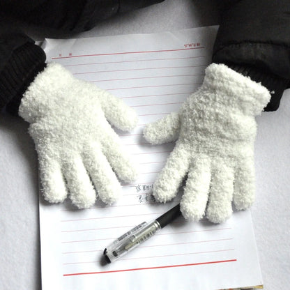 Gants d'hiver en fourrure pour enfants, mitaines à doigts complets, gants doux, garder au chaud, sourire, épais, bébé, enfants de 3 à 6 ans
