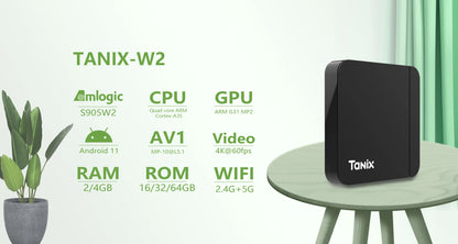 Android11 ​​Tanix W2 TV Box Amlogic S905W2 2G 16G 4G 32G 64G H.265 3D AV1 BT 2.4G 5G Wifi 4K HDR Video Player Set Top Box PK TX3