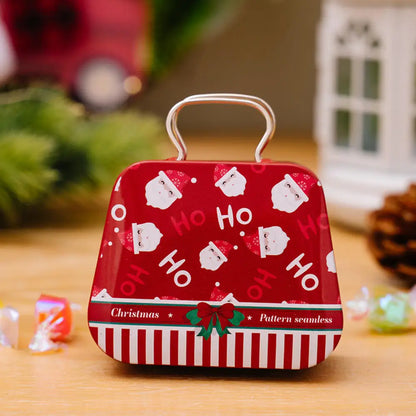Boîte de rangement en métal pour décoration de Noël, forme de sac à main, 18 pots, étui à bijoux, cadeau pour enfants, boîtes de rangement, fête de Noël ouvertement, 2024