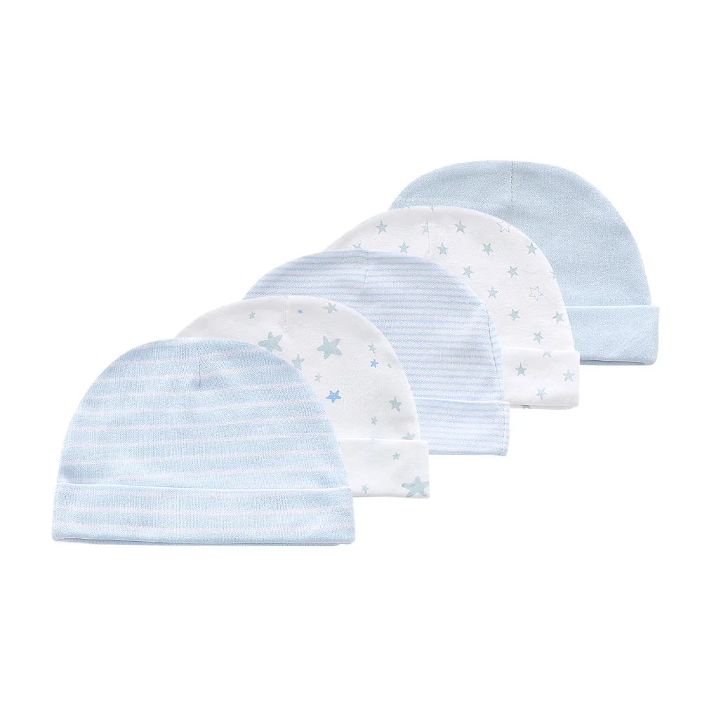 Kiddien'aime-Ensemble bonnet et gants pour nouveau-né, accessoires de vêtements pour bébé garçon, bonnets 100% coton, chapeau d'hôpital, mitaines trempées, 0-6M, lot de 10 pièces