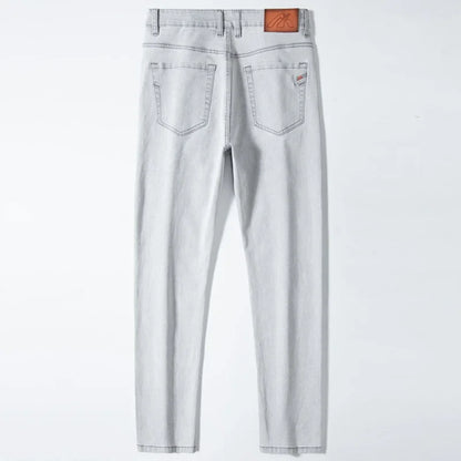 Jean Slim gris clair pour hommes, pantalon en Denim extensible, pour affaires, nouvelle collection 2024