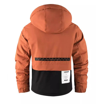 Parkas de ski de montagne pour hommes, coupe-vent thermique, veste à capuche, coton chaud, rembourré, mode randonnée, hiver