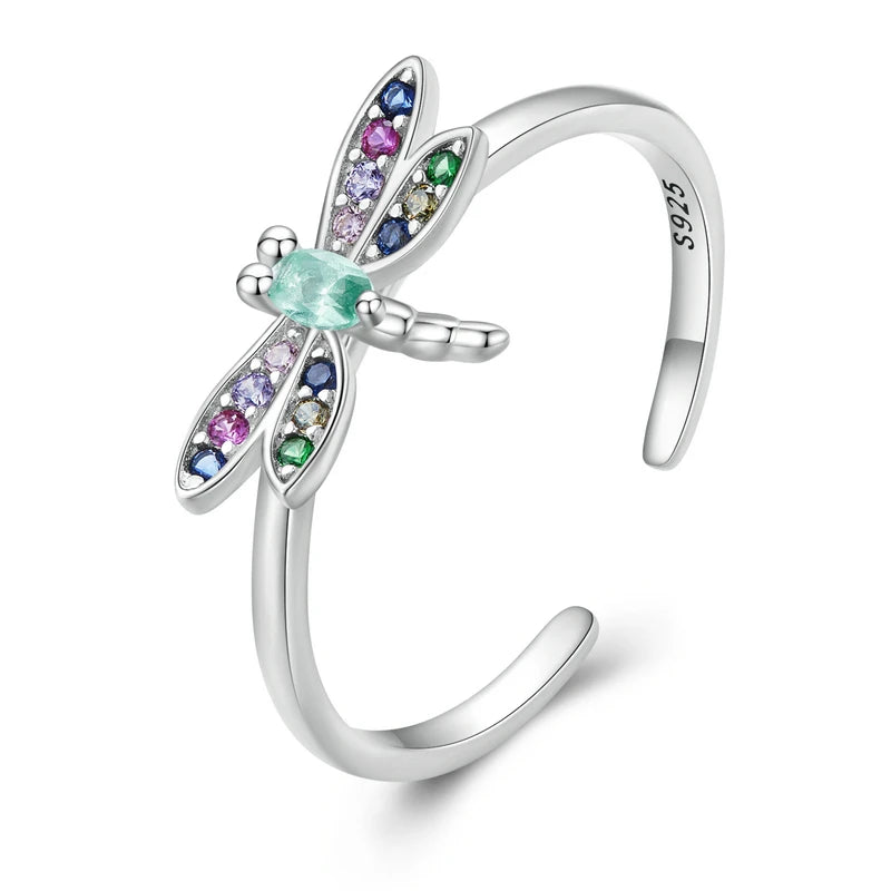 WOSTU-Bagues ajustables en argent regardé 925 pour femme, bijoux originaux empilables, taille ouverte
