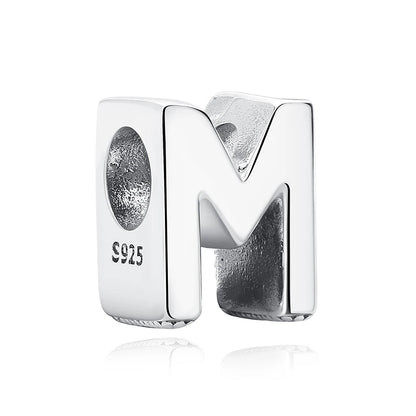 925 argent Sterling breloque perle Vintage Alphabet A-Z lettre pendentif breloques ajustement marque Bracelets colliers femmes bijoux à bricoler soi-même