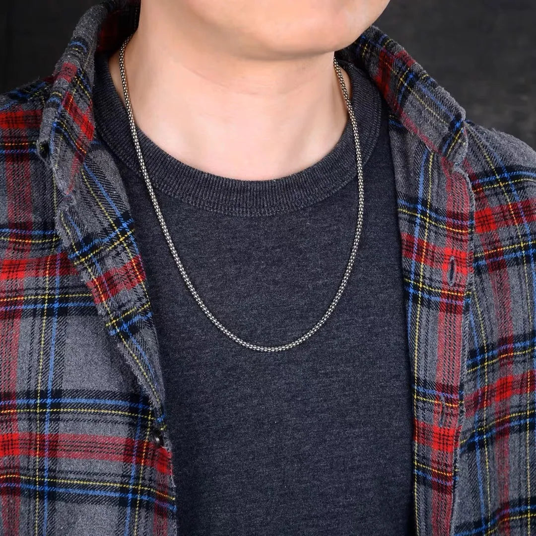 Collier en argent véritable pour hommes et femmes, collier en forme de maïs thaïlandais, en argent Sterling s925, longue chaîne, pendentif rétro, bijoux