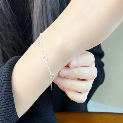Bracelets à breloques de base avec œillets ronds, chaîne à maillons en argent Sterling 925, bijoux de Club à la mode, Style européen, cadeau pour femmes