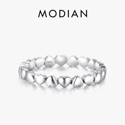Bague en forme de cœur en argent Sterling 100%, authentique, 925, bijoux d'amour éternel, cadeau de saint valentin, tendance