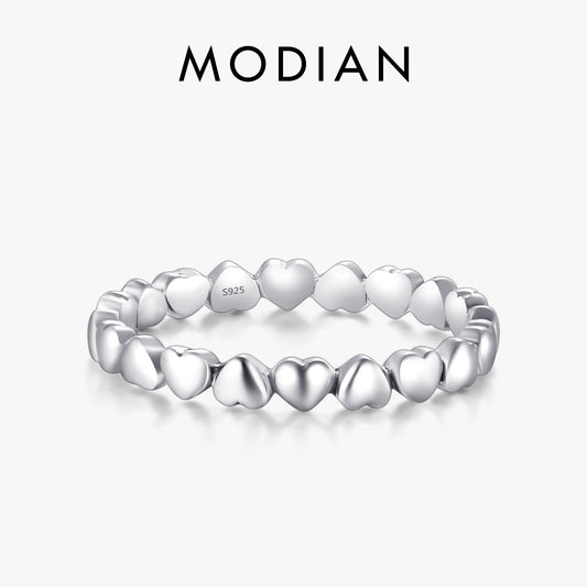 Bague en forme de cœur en argent Sterling 100%, authentique, 925, bijoux d'amour éternel, cadeau de saint valentin, tendance
