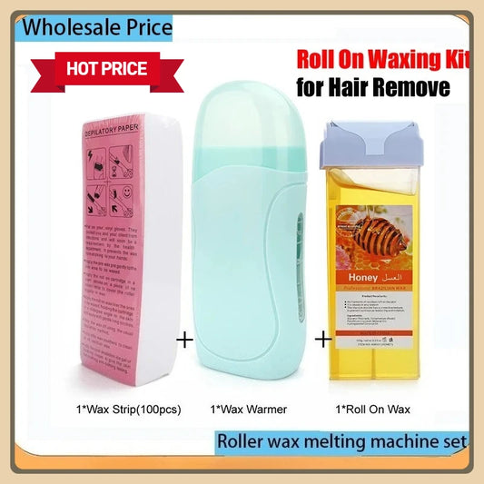 Cire dépilatoire crème épilation rouleau cire chauffage épilation cartouche chaude plus chaud équipement outil épilation Kit unisexe rouleau sur
