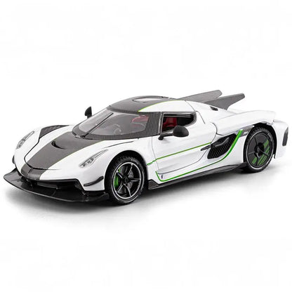 1:24 jesko absolut Supercar alliage métal moulé sous pression modèle voiture son et lumière retirer enfants jouet Miniature véhicule cadeau d'anniversaire