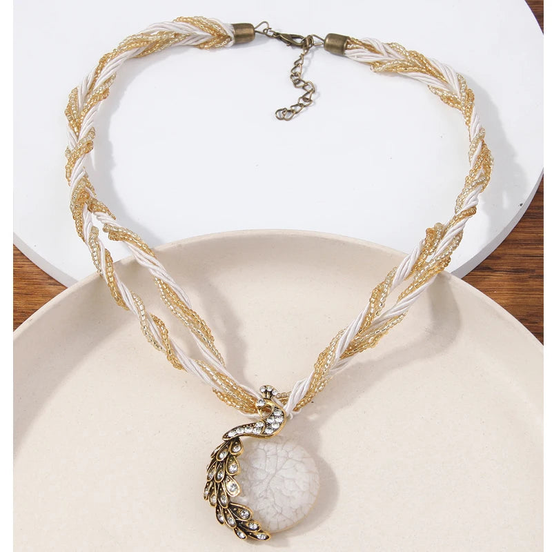 Collier ras du cou ethnique bohémien pour femmes, fait à la main, perles multicouches, bijoux de décoration en cristal