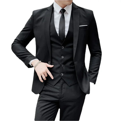 S-9XL nouveau (Blazer + gilet + pantalon) hommes d'affaires de mode Gentleman professionnel robe formelle Version coréenne robe de Banquet costume 6XL