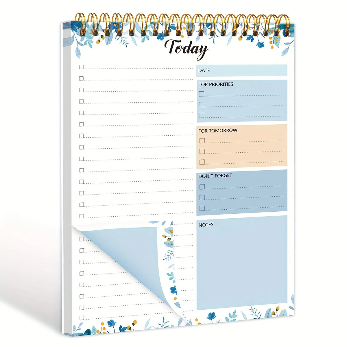 Bloc-notes avec liste de choses à faire, planificateur quotidien sans daté