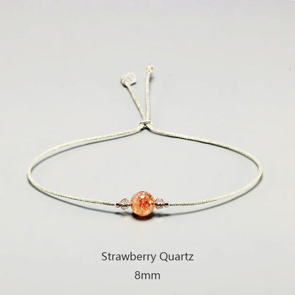 Bracelet en pierre de lune fait à la main, corde fine avec cristal naturel, perles en argent Sterling 925, Bracelets personnalisés pour femmes