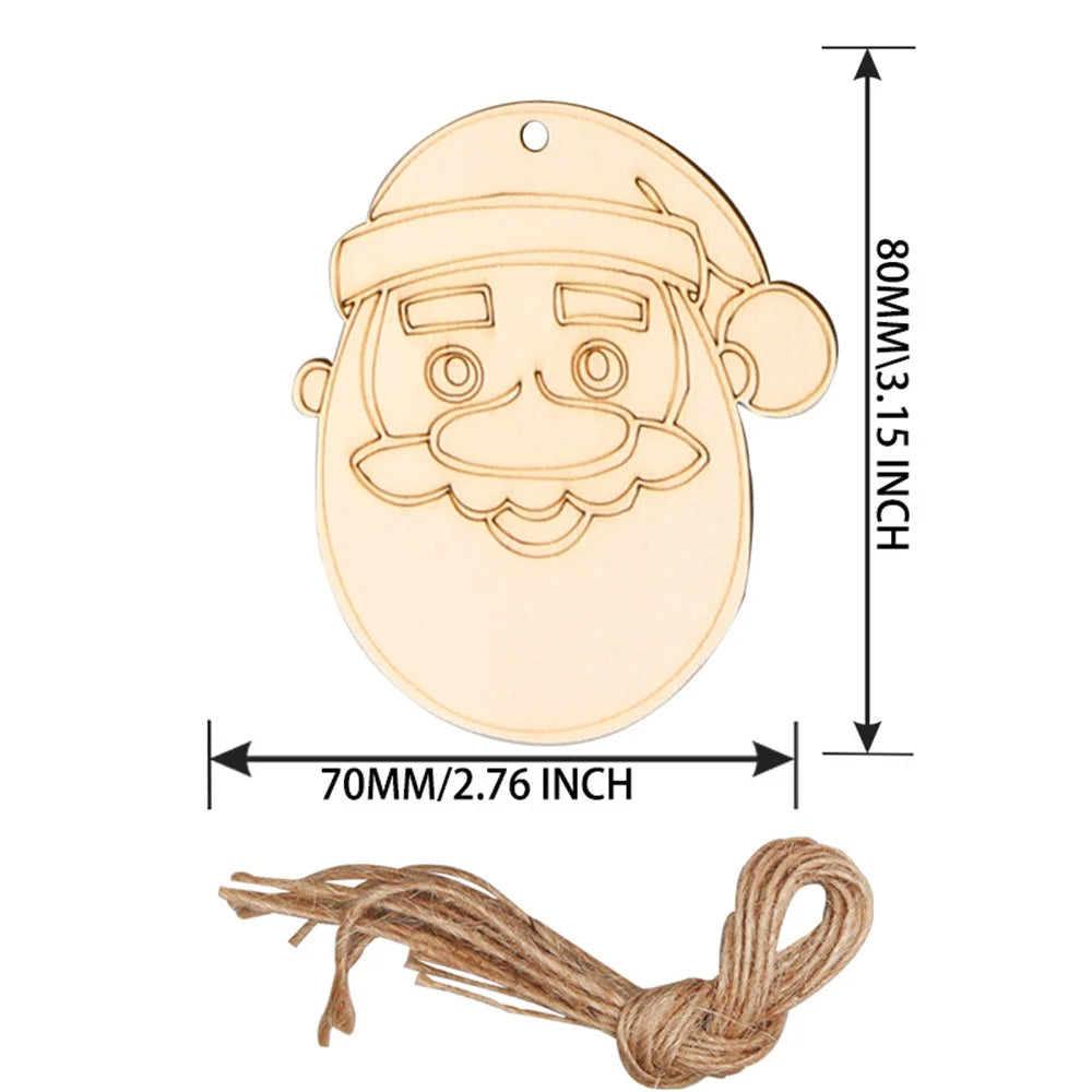 Ornements de confrontation d'arbre de Noël multi-styles, découpes artisanales en bois vierges pour la décoration d'intérieur de bricolage