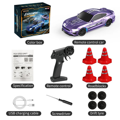 Voiture à dérive RC 1:43 4WD avec châssis métallique, 2.4G, haute vitesse, quatre roues motrices, télécommande, Mini modèles de voiture de course, jouet pour garçon, cadeau