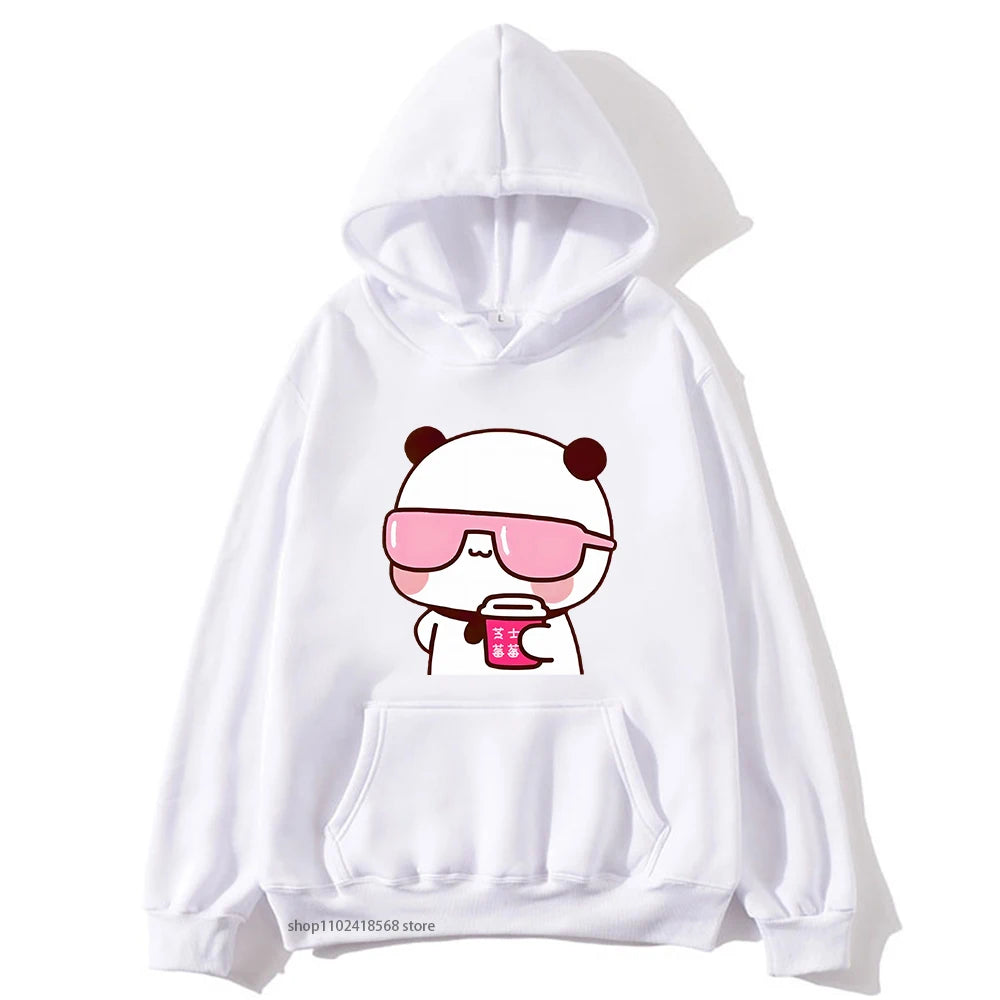 Sweat à capuche imprimé dessin animé Bubu Dudu pour hommes et femmes, sweats à capuche chauds, pull Kawaii, sweat Harajuku pour couple, sweat à capuche en polaire