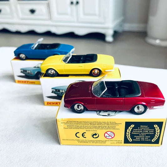 Dinky Cabriolet 1/43 en alliage moulé sous pression, modèle de voiture de sport Convertible 504, affichage en métal, véhicule classique, jouet de Collection pour adultes