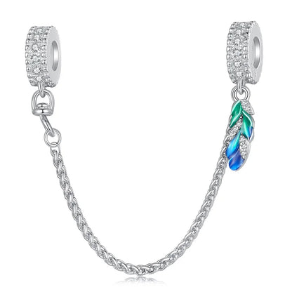 Meilleure vente 100% argent Sterling 925 la clé de coeur silicone sécurité chaîne breloque Wostu Original perles Bracelet bijoux CQC606