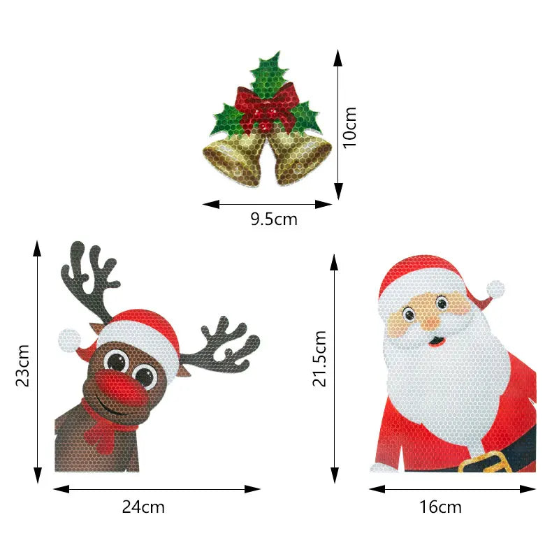 Décoration de réfrigérateur de voiture de noël, ampoule réfléchissante, aimants en forme de lumière, autocollants, fils magnétiques, ensemble d'ornements, décoration de maison de noël