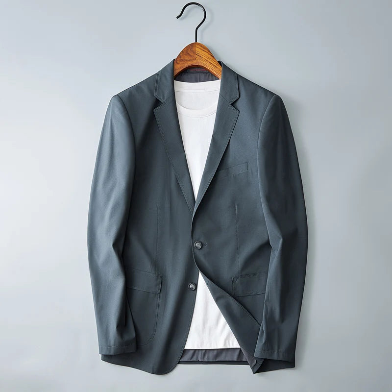 Printemps 2024 hommes mode beau affaires Version coréenne mince couleur unie costume décontracté veste acétate M-4XL nouveauté
