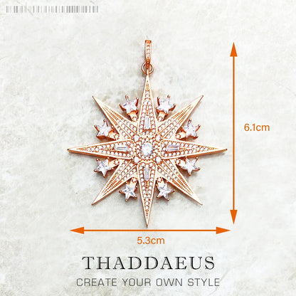 Pendentif soleil étoile CZ pavé été hiver nouveau 925 en argent Sterling bijoux fins Style européen accessoires cadeau pour hommes femme