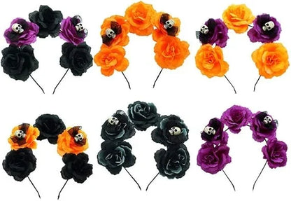 Robes de Cosplay effrayantes pour femmes, robes de soirée Vintage sans manches, crâne de sorcière, jour des morts, Halloween #   1 #   W.