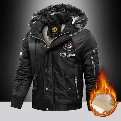 Parka épaisse en duvet pour homme, manteau surdimensionné en velours épais, marque garde au chaud, noir, bleu, rouge, veste rembourrée, hiver 2024