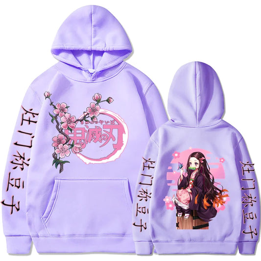 Kamado Nezuko imprimé graphique à capuche Anime Demon Slayer Streetwear hommes sweat à capuche pour femme sweat-shirt surdimensionné Harajuku unisexe pull