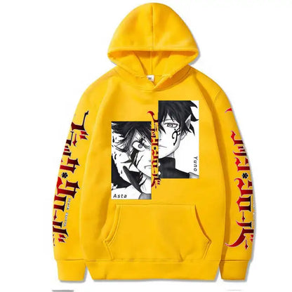 Sweat-shirt à capuche avec emblème de l'escouade de taureaux noirs, dessin animé Yami Asta, chevaliers magiques, pour hommes et femmes, décontracté, Harajuku, Streetwear