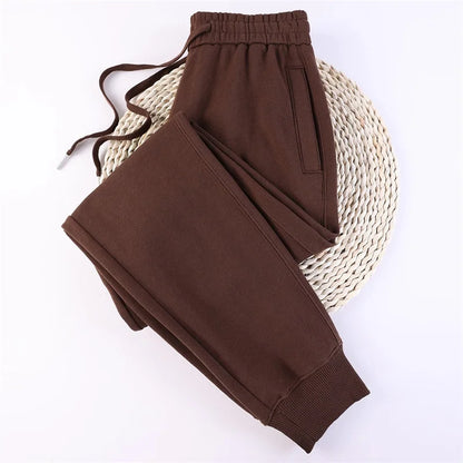 FjWomen's-Pantalon droit décontracté 100% coton, pantalon de survêtement rose, proximité féminine, wstring Bundle Foot Harem, printemps, automne
