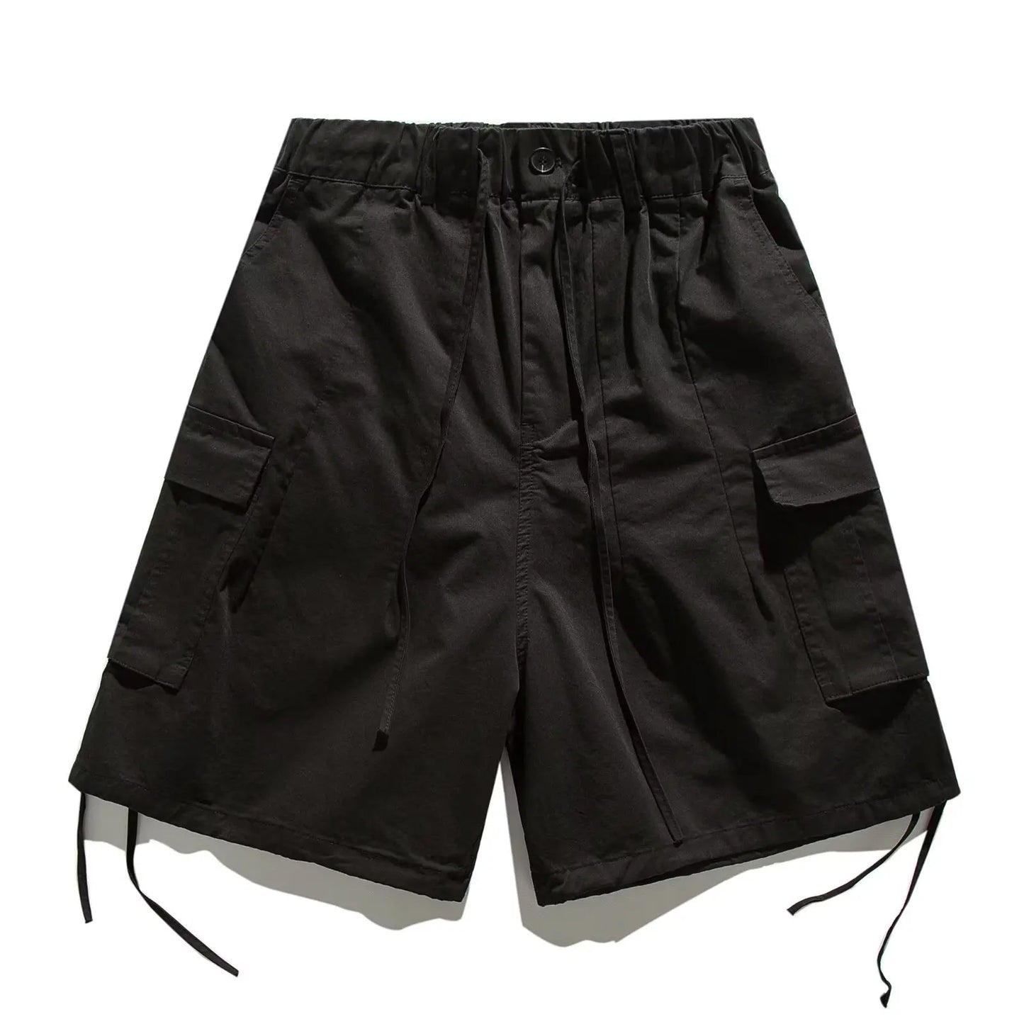 Ensemble coréen pour hommes, chemise à manches courtes + plusieurs poches, Short d'outillage, couleur unie, rétro, tendance d'été, ensemble deux pièces