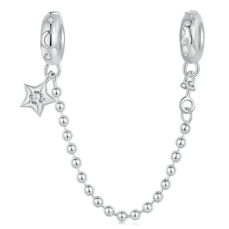 Meilleure vente 100% argent Sterling 925 la clé de coeur silicone sécurité chaîne breloque Wostu Original perles Bracelet bijoux CQC606