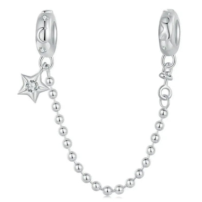Meilleure vente 100% argent Sterling 925 la clé de coeur silicone sécurité chaîne breloque Wostu Original perles Bracelet bijoux CQC606