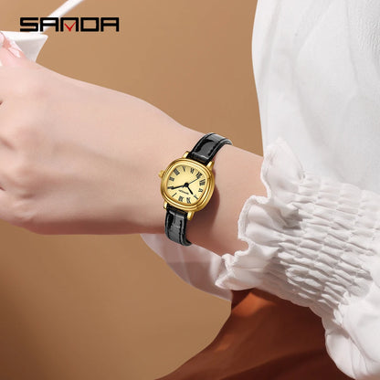 SANDA 1137 mode femmes Quartz élégant or Rose Simple romain bracelet en acier inoxydable