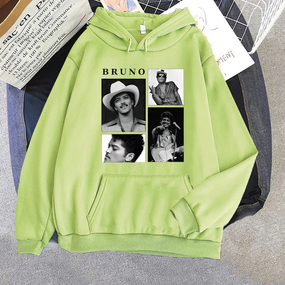 Bruno Grain-Sweat-shirt à capuche vintage unisexe, pull classique, vêtements pour hommes et femmes, Funk Soul Music Merch