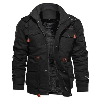 Hommes polaire fourrure doublé épais mi-long coton veste à manches longues automne hiver vestes décontractée
