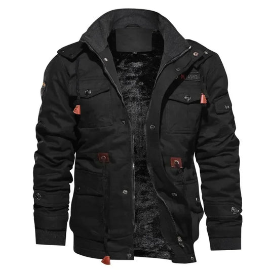 Hommes polaire fourrure doublé épais mi-long coton veste à manches longues automne hiver vestes décontractée