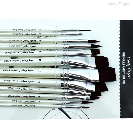 12 pièces pinceaux de peinture pour le visage, ensemble de pinceaux de peinture acrylique d'artiste pour la peinture de chaussures de corps de visage, idéal pour le maquillage de scène de fête de cosplay