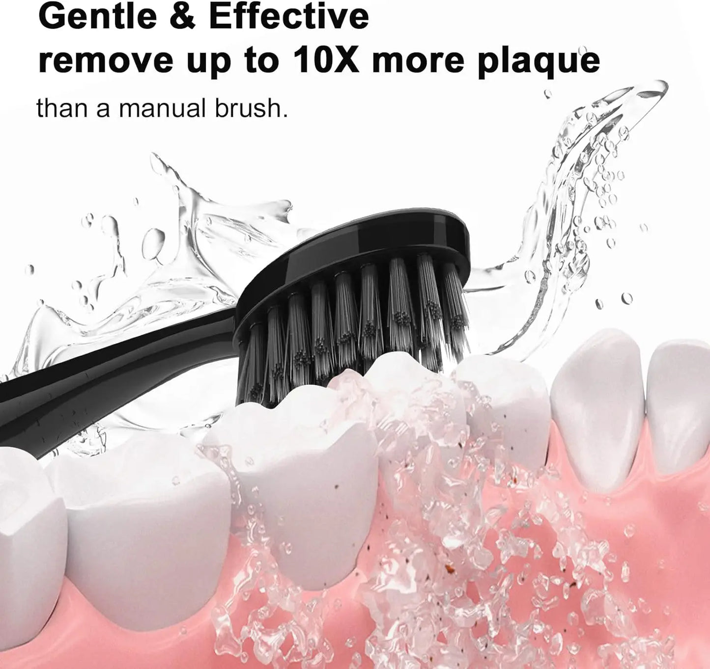 Têtes de brosse de rechange pour brosse à dents électrique sonique originale Burst Pro, recharge de poils de charbon de bois souple avec capuchon anti-poussière, 10 pièces